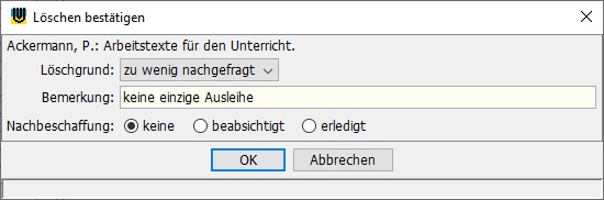 L�schgr�nde f�r Medien
